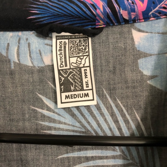 Dutch Bros Mens size Large Hawaiian Button Shirt - Picture 3 of 3